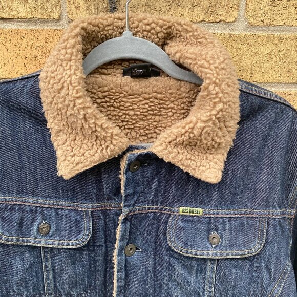 Vintage 2002 Diesel Gregg Fur Sherpa Jacket XL Blue - Picture 7 of 14